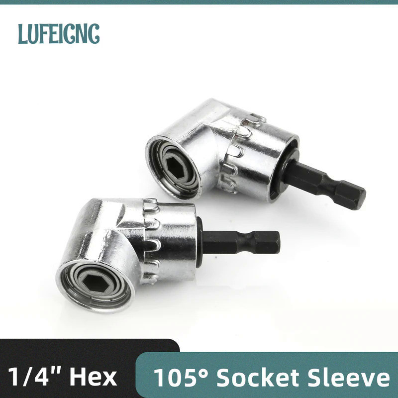 105 Degree Angle Socket Holder Adapter Adjustable Drill Bit Screwdriver 360 Degree Rotation Extensio