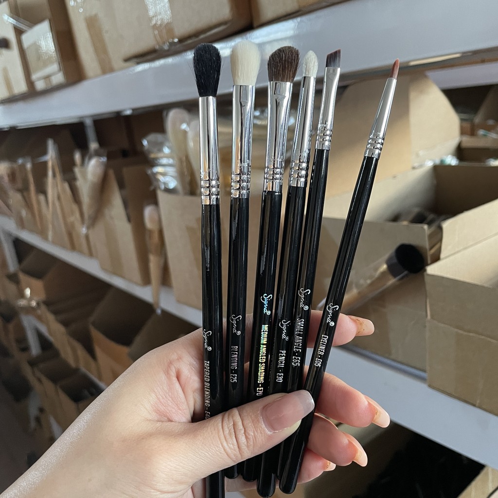 ขายร้อน!Sigma E70 Pony Hair Beveled Nose Shadow Brush E05 Tear Groove Brightening Smudge Brush E65 Blade Eyebrow Brush แปรงอายไลเนอร์