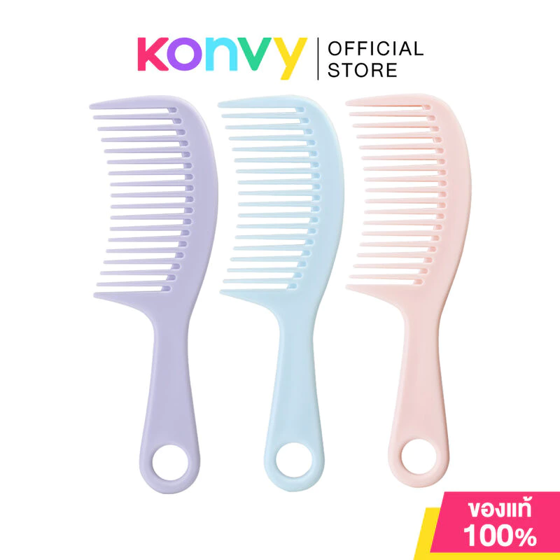 KVY Wide Tooth Detangling Comb เควีวาย หวีซี่ห่าง (Purple/Blue/Pink)