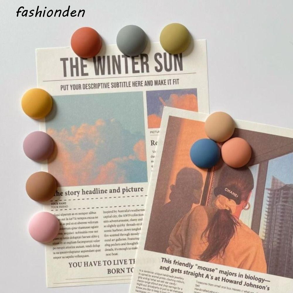 Fashionden 6 ชิ้นแม่เหล็กตู้เย็น, Frosted Mo Landi ตู้เย็นสติกเกอร์,ตกแต่งบ้านรอบที่มีสีสัน Strong ดูดสติกเกอร์แม่เหล็กภาพผนัง