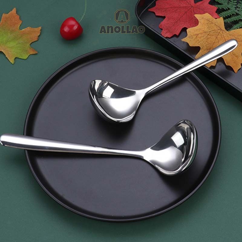 ช้อนสแตนเลส ช้อนกลาง ช้อนตักซุป เกาหลี เงินทอง สแตนเลส ช้อนซุป ทัพพี ช้อนญี่ปุ่น ✨Anollao - รูปที่ 3