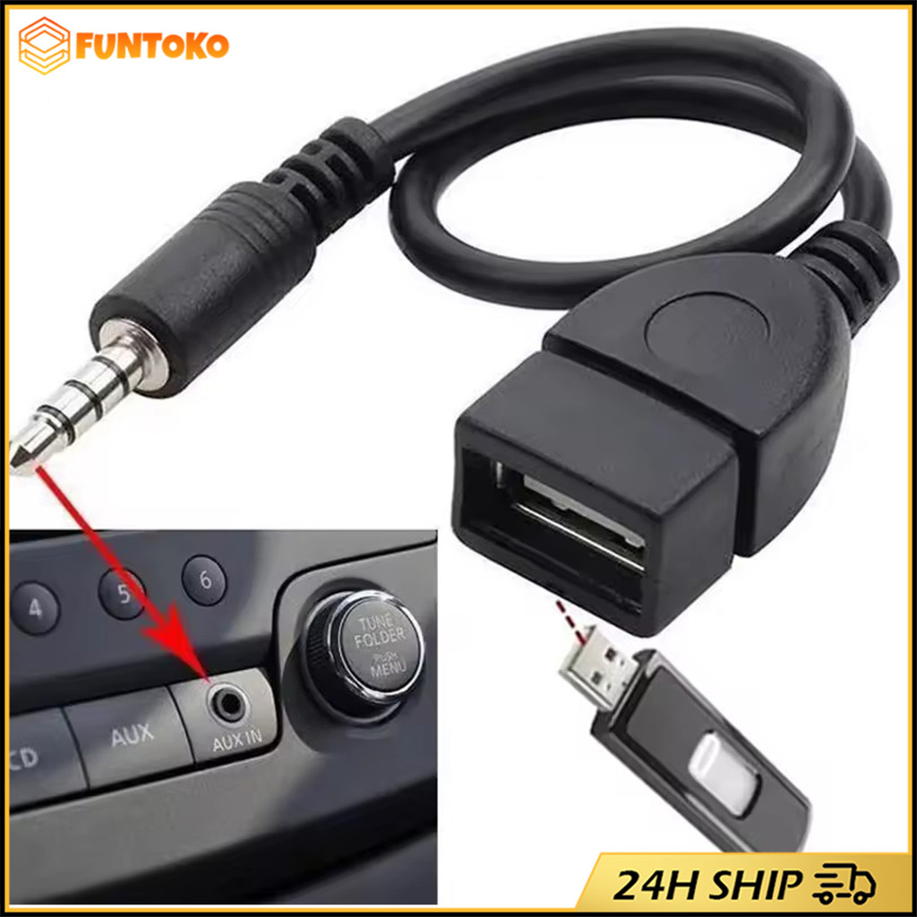 สินค้ามีคุณภาพ 3.5mm มิลลิเมตร AUX ปลั๊กเสียง TO USB 2.0 แจ็คตัวเมียตัวแปลง OTG ตัวแปลง aux