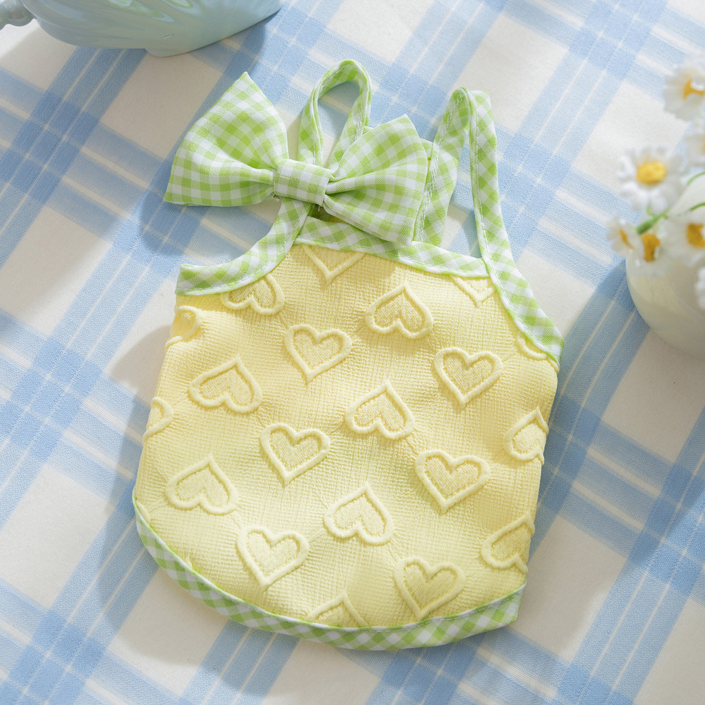 CheesePet เสื้อสุนัขแมวน่ารักลายนูนรูปหัวใจ สายเดรปแบบโบว์ - รูปที่ 6