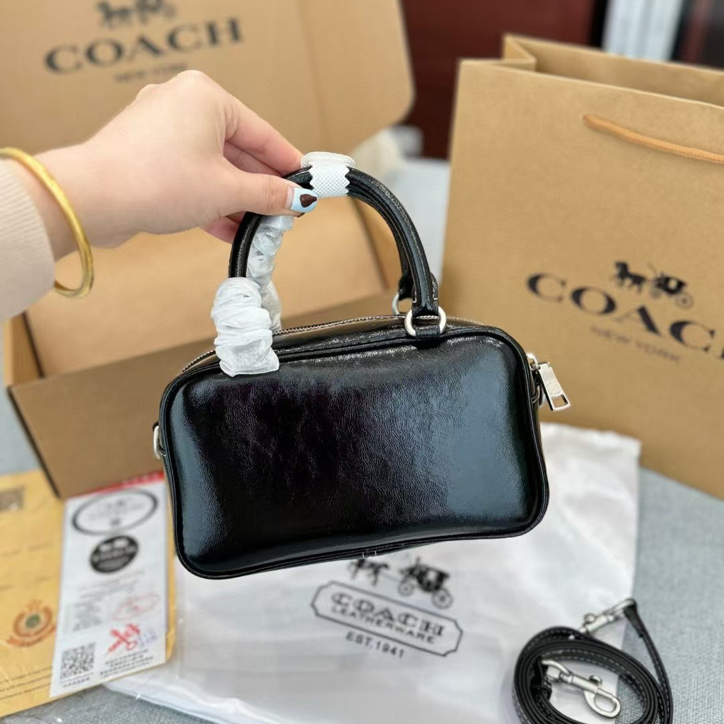 COACH- SATCHEL 19 กระเป๋าสะพายข้างกระเป๋าสะพายข้างทรงสี่เหลี่ยมเล็ก