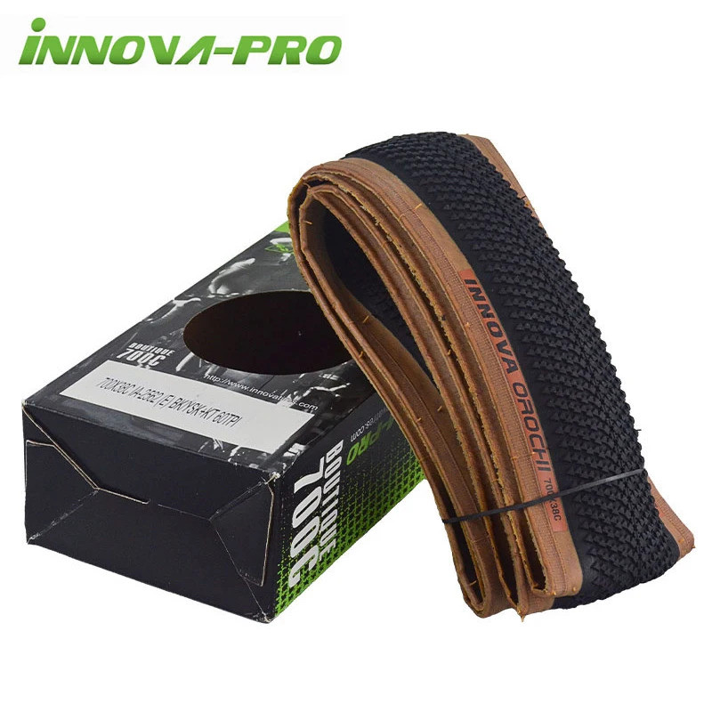 Innova 700x32C 35C 38C 32/37/38-622 Gravel จักรยานยางสีเหลืองสีน้ําตาล XC Off-Road MTB พับยาง 60TPI จักรยานยาง IA-2562
