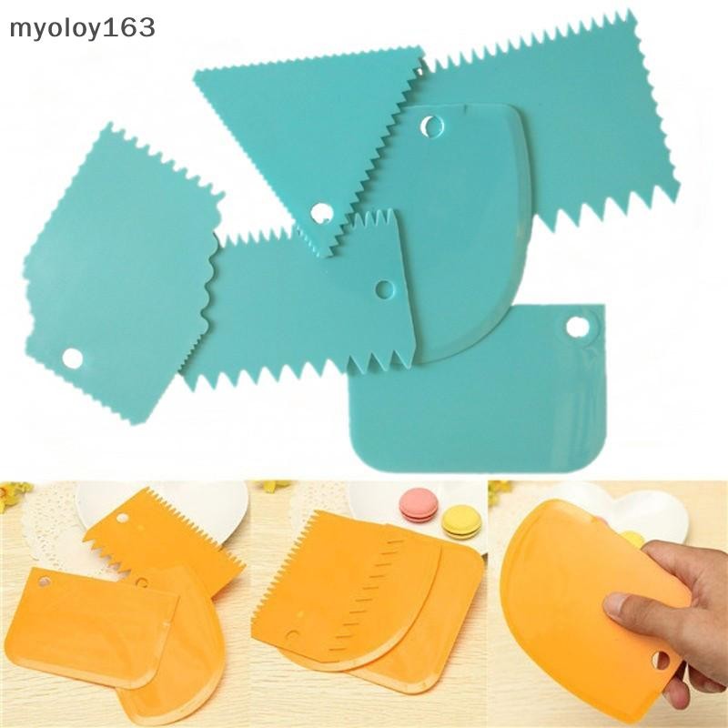 Myoloy 6 ชิ้นเครื่องตัด Pastry Dough Fondant ครีมตกแต่งเค้ก Scraper Edge เครื่องมือ TH