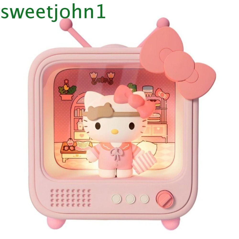 Sweetjohn Kitty TV Channel, My Melody Night Light Cinnamoroll ตกแต่งโต๊ะ, Kawaii การ์ตูนส่องสว่างอะนิเมะ Kuromi ตุ๊กตาตุ๊กตาเดสก์ท็อปเครื่องประดับ