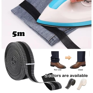 คูปองสถดคุ้ม！ 1M 5M เทปรีดติดขอบกางเกง แปะปากกางเกง กว้าง2.4CM สําหรับกางเกงยีนส์ มีกาวในตัว อุปกรณ์เย็บผ้า DIY