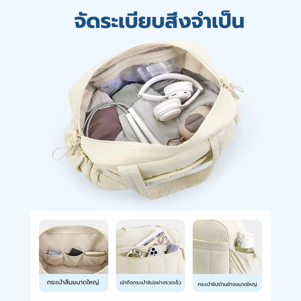 กระเป๋าสะพายข้าง กระเป๋าเดินทางแบบดัฟเฟิล กระเป๋าใส่ของสุดสัปดาห์แบบพกพา กันน้ำ พร้อมกระเป๋าปรับได้