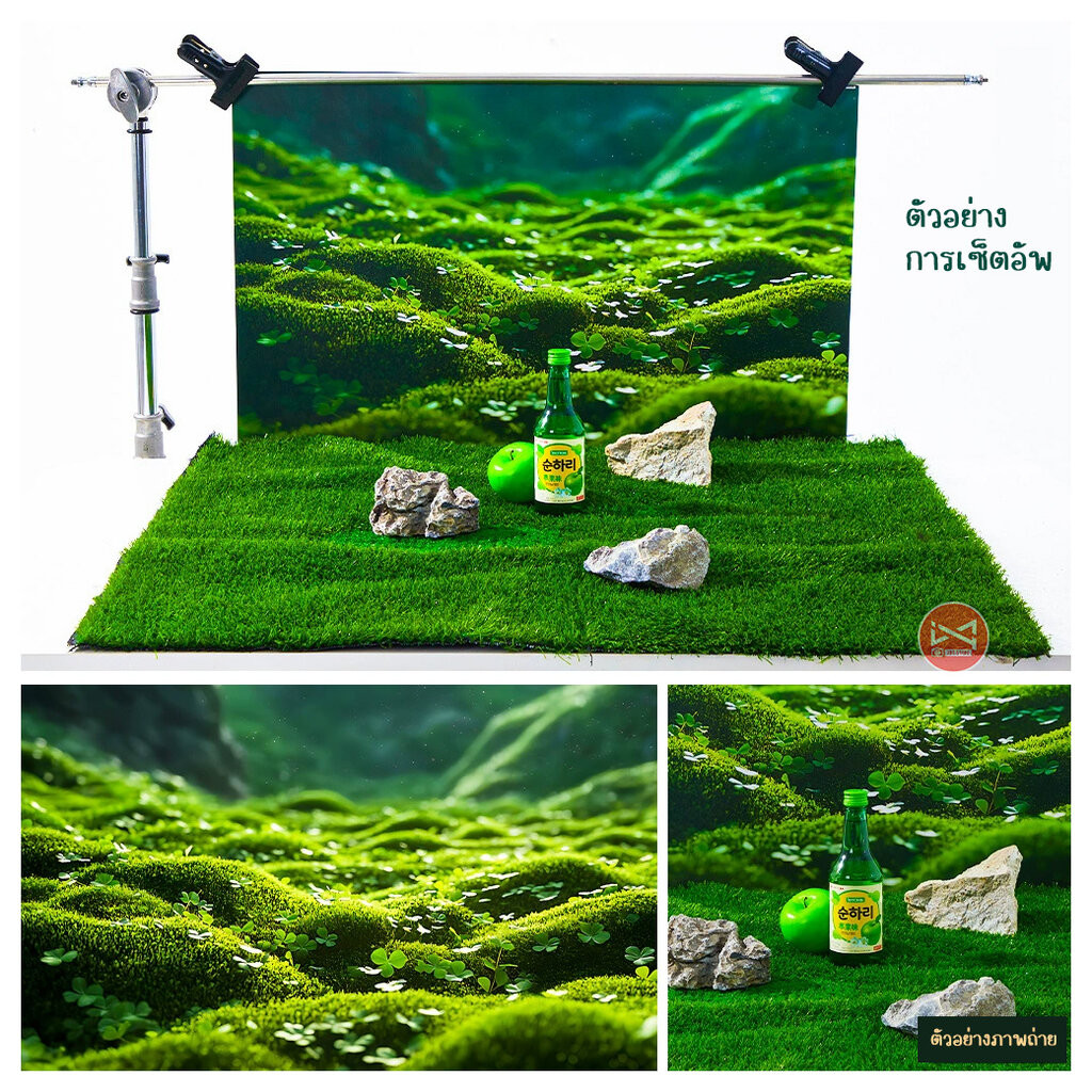 ฉากถ่ายรูปสินค้า 3มิติ ลายป่าไม้ ภูเขา น้ำตก ธรรมชาติ Forest Photography background