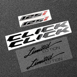 3 ชิ้น/เซ็ตหลายสี 3D Honda Click และ 125i หรือ 150i limited กาวนุ่ม Emboss ตัวอักษรสัญลักษณ์สติกเกอร์รถจักรยานยนต์ถังกันน้ํา Badge Decor Decal สําหรับคลิก 125 v3 125i 150