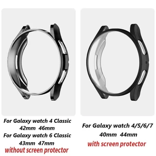 Tpu Soft Case สําหรับ Samsung Galaxy Watch 7/6/5/4/FE 40 มม.44 มม.ฝาครอบป้องกันซิลิโคนกันชนป้องกันหน้าจอสําหรับ Galaxy Watch 5/4 กรณีคลาสสิก