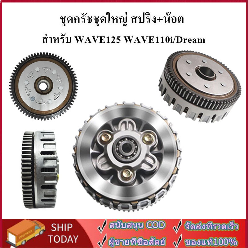 ชุดก้อนครัช + สปริงแต่งสีเหลือง WAVE125 แปลงใส่ WAVE110i ชุดใหญ่