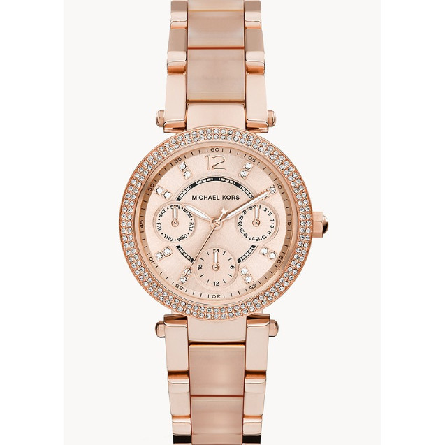 [ของแท้] MICHAEL KORS MK6110 Rose Dial Rose Gold-tone นาฬิกา (รับประกัน 2 ปี)