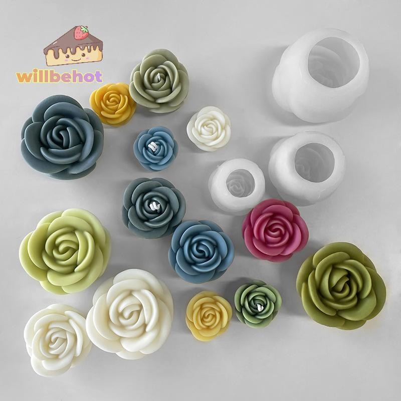 [WillbehotT] ดอกไม้ซิลิโคนแม่พิมพ์เทียน 3D Peony ดอกไม้สบู่ยิปซั่มเรซิ่นหล่อ Mould DIY ช็อกโกแลตเค้กเบเกอรี่เครื่องมือของขวัญแต่งงาน [ใหม่]