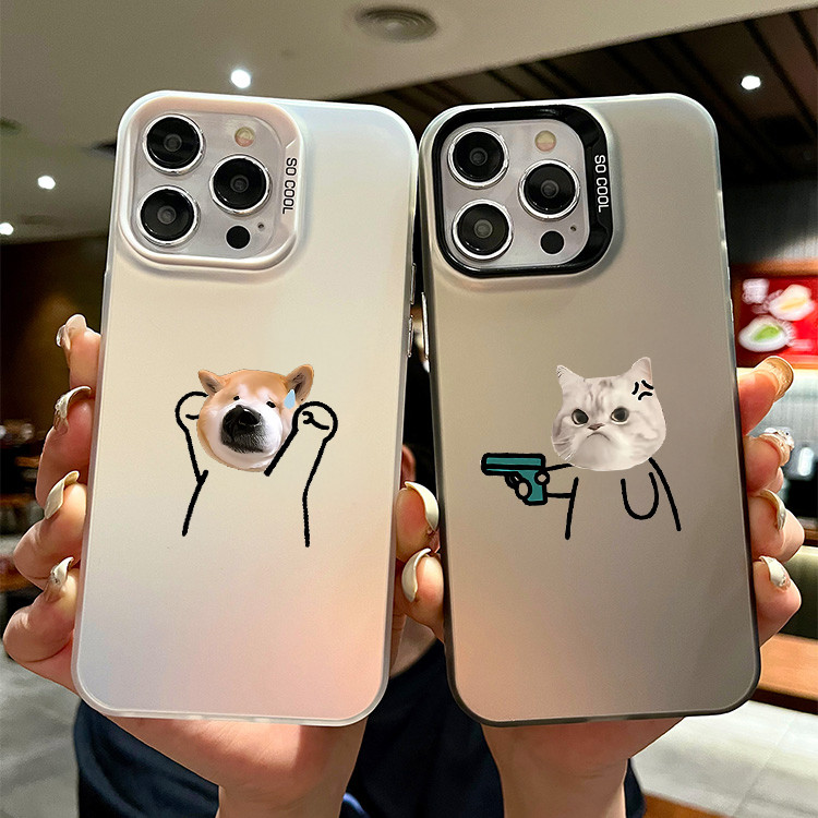 🔥COD🔥เคสไอโฟน11 for IPhone 13 12 14 15 16 Pro MAX 14 15 16 Plus X XR XSmax 8 7PLUS เคสโทรศัพท์คู่ลูกแมวและลูกสุนัขสุดฮา