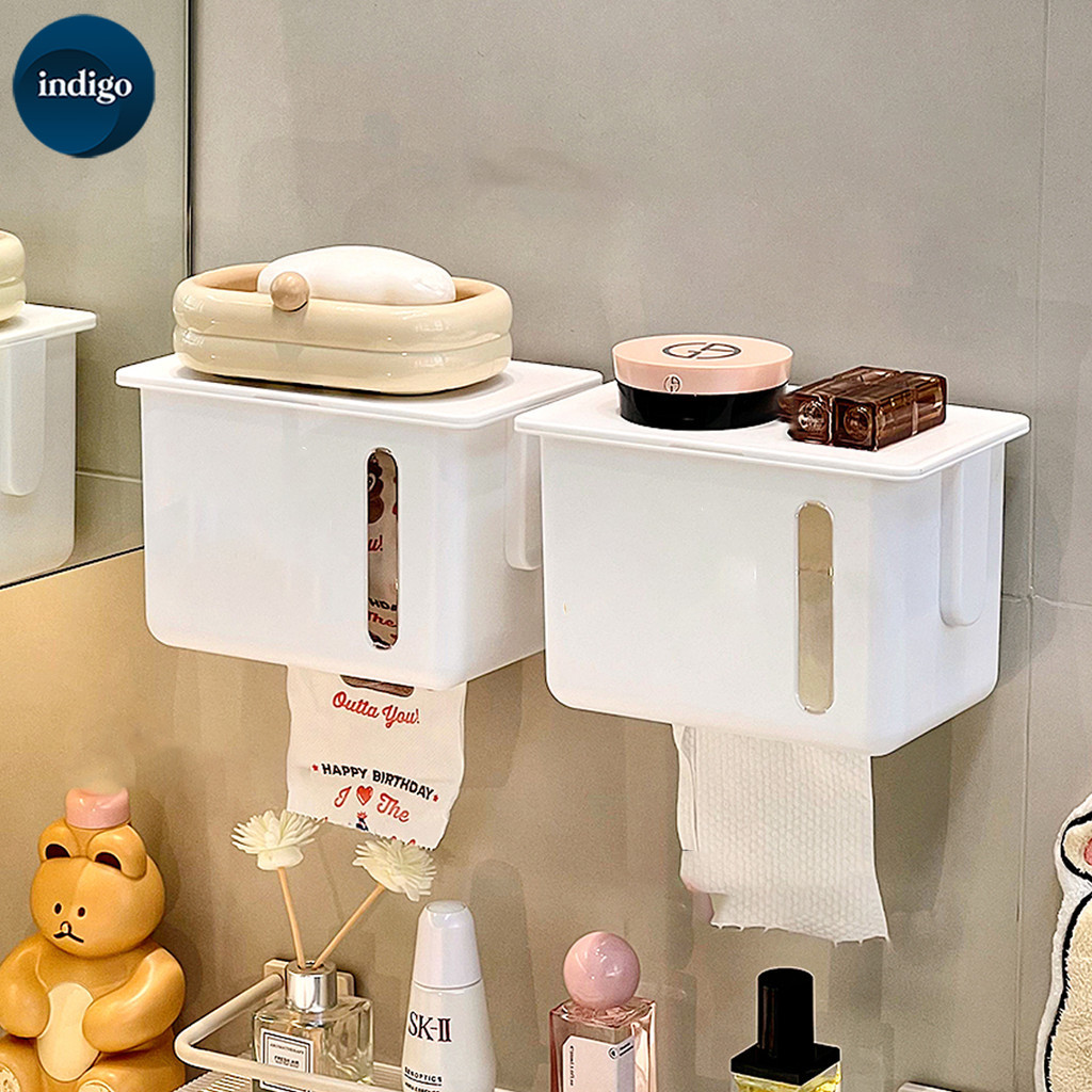 กล่องทิชชู่ติดผนัง กันน้ำ ติดตั้งง่าย ที่ใส่ทิชชู่ในห้องน้ํา กล่องกระดาษชำระ พื้นที่ถังกระดาษขนาดใหญ่ มุมโค้งมน