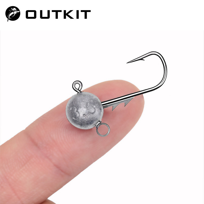 OUTKIT 10 ชิ้น Mini Jigs Hook 2.5/3.5g DIY สำหรับตกปลานุ่มและRockfish