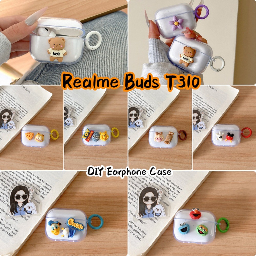 READY STOCK!นําไปใช้กับ Realme Buds T310 เคส Case เคสหูฟัง DIY การ์ตูนซอก ซิลิโคนนุ่ม เคส เคสหูฟัง N