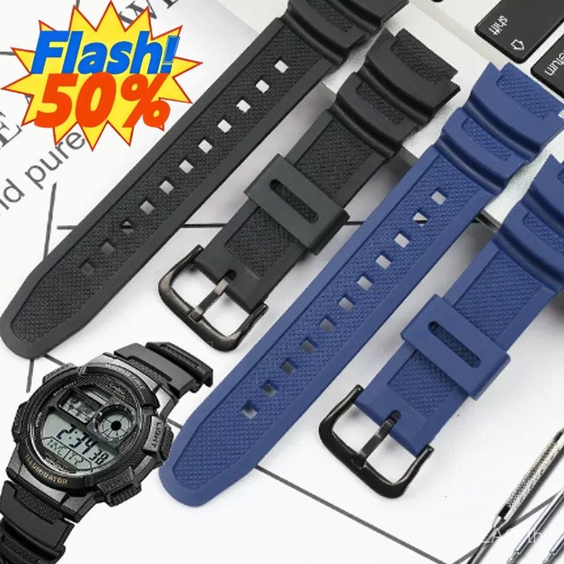 YIFIMM สายยางสําหรับ CASIO AE-1500 AE-1500wh AE-1500WHX เรซิ่นซิลิโคนนาฬิกาสร้อยข้อมือทนทาน Watchband อุปกรณ์เสริม