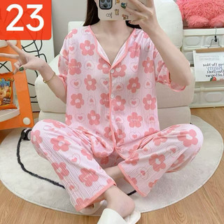Piyama Wanita Baju Tidur Perempuan Kekinian Enak Dipakai Seharian Adem Gak Panas 003