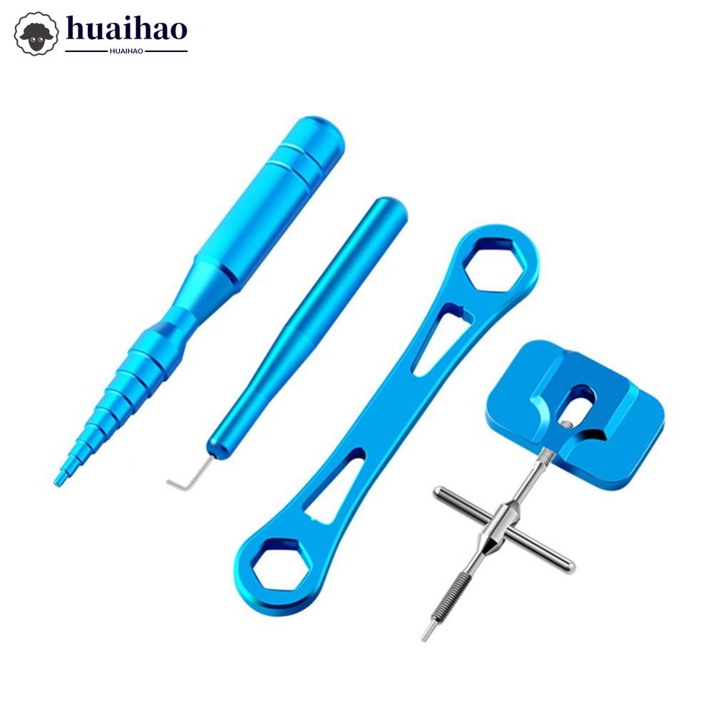 HUAIHAO Lure ล้อตกปลาอลูมิเนียม Disassembling เครื่องมือตกปลาล้อเครื่องมือบํารุงรักษารวมทั้ง Disassembling Pin ประแจสี่เหลี่ยมคางหมูกรวย B4L7