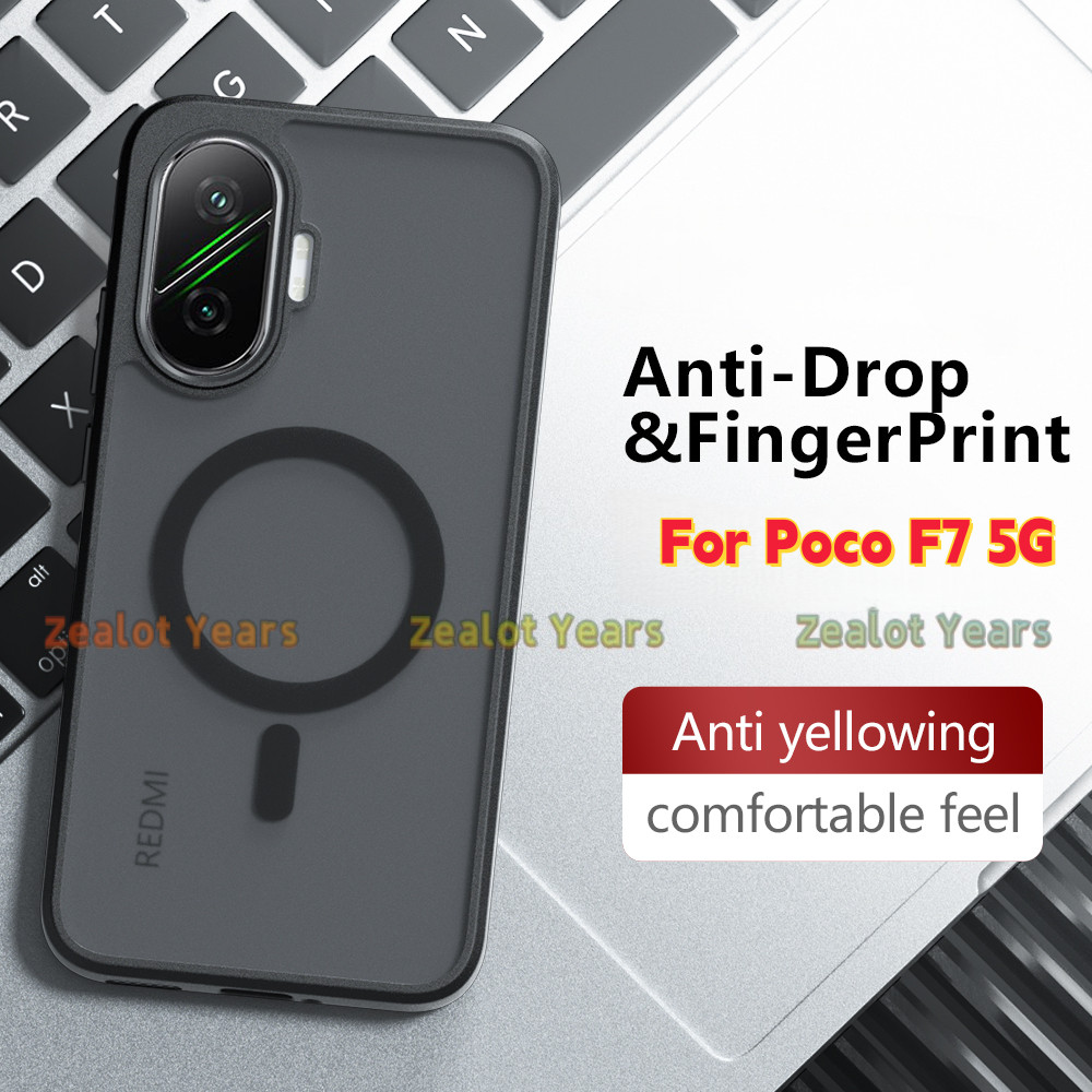 ปลอกสําหรับ Xiaomi Poco F7 5G เกราะคริสตัลน้ําแข็งเคสแม่เหล็กใส Transprent Anti Fall ฝาครอบกันกระแทก