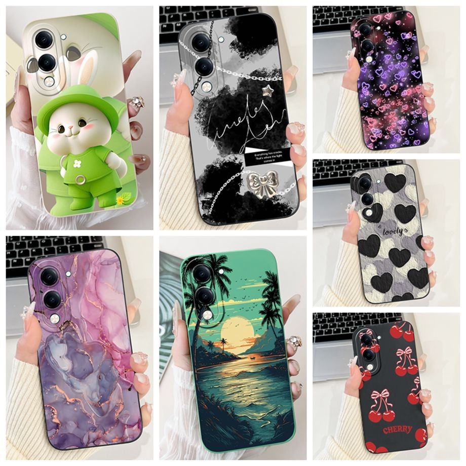 สําหรับVivo Y04 4Gเคสโทรศัพท์Vivo Y29s Y 29 Sฝาครอบซิลิโคนนุ่มหรูหราการ์ตูนFundaแฟชั่นพิมพ์ProectiveปลอกCouqe