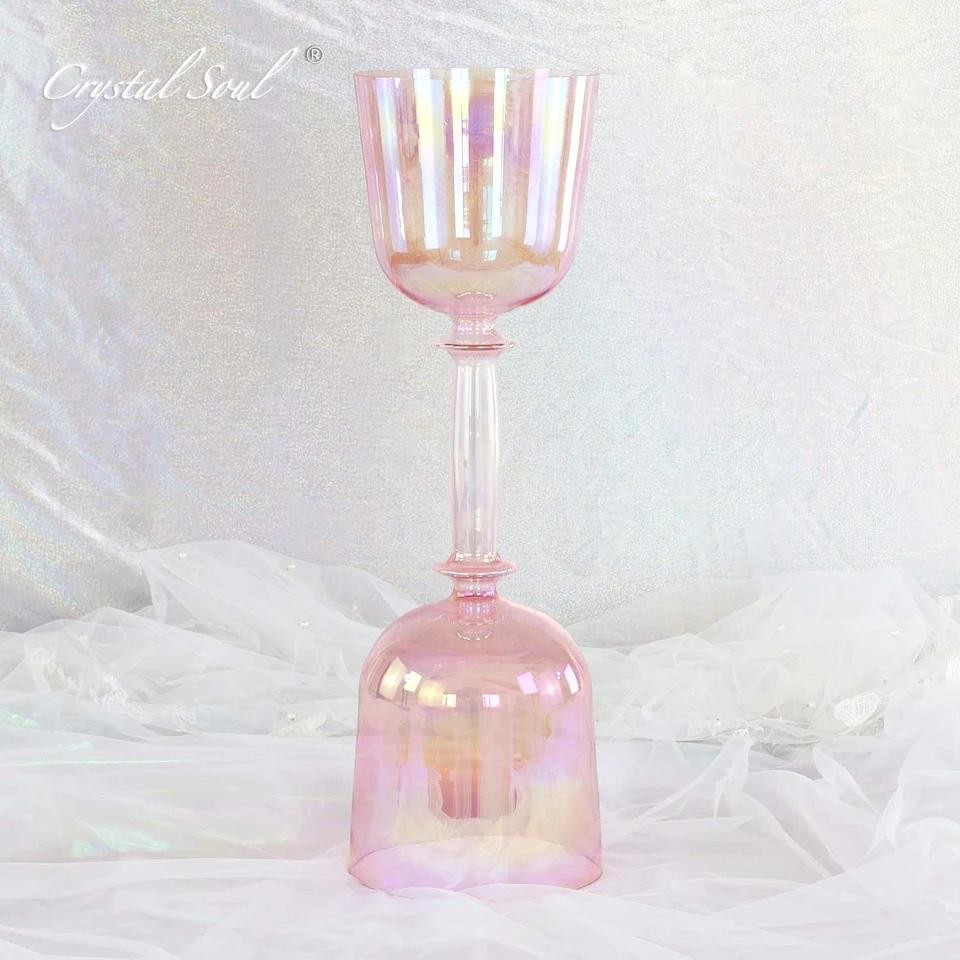 Crystal Soul 432Hz Gold Crystal Chalice 6+7 นิ้ว 432HZ Holy Grail Perfect Pitch พร้อมอุปกรณ์เสริม