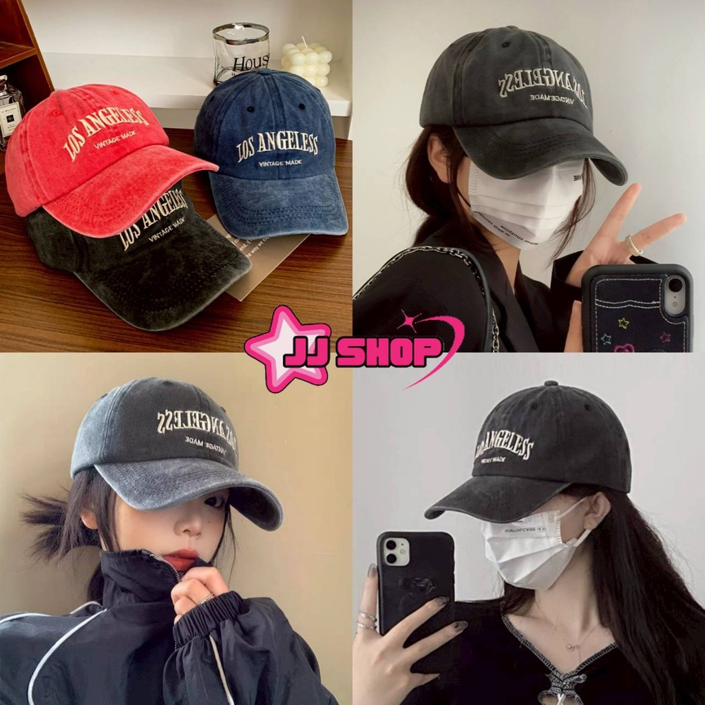 JJ Shop​💜พร้อมส่ง หมวกปีก ผ้ายีนส์สียีนส์น่ารักมาก Caps ปักตัวอักษรเท่ๆ "MK-8"