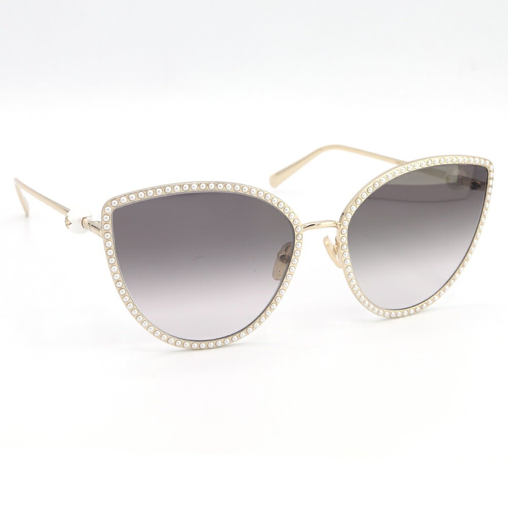 Louis Vuitton Sunglasses LV Pearl Cat Eye Z1995U Gold Clear Black Used Glasses Eyewear Eyeglasses Wo