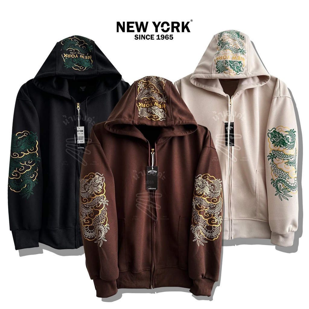 มังกรต่อหมวก- New York 1965 เสื้อคลุมแขนยาว เสื้อแขนยาว รุ่นพิเศษ