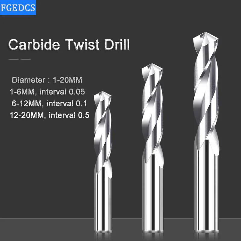 Solid Carbide Twist Drill Bits CNC Tungsten Drill Bit 1-20mm Metal Working Bit For Stainless Steel M
