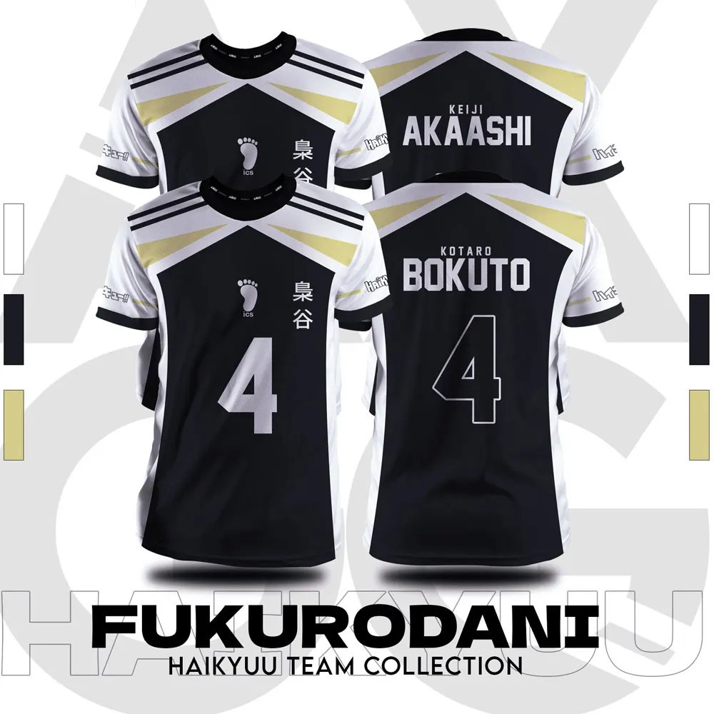 Haikyuu Fukurodani สีดําการ์ตูนอะนิเมะคอสเพลย์ผู้ชาย Jersey