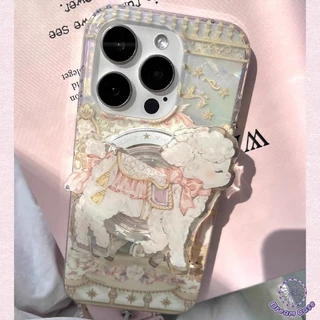 การ์ตูนม้าหมุนแกะน่ารักรูปแบบเปลือกอ่อน เคส IPhone 11 17 AIR 16 15 13 14 12 Pro Max X XS XR 8 16 7 15 14 Plus SE 2020