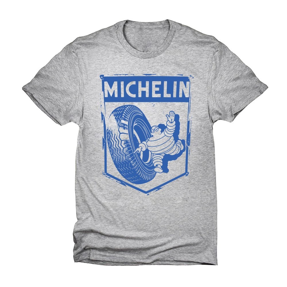 MICHELIN 001/006 เสื้อยืดคอวีสไตล์วินเทจ