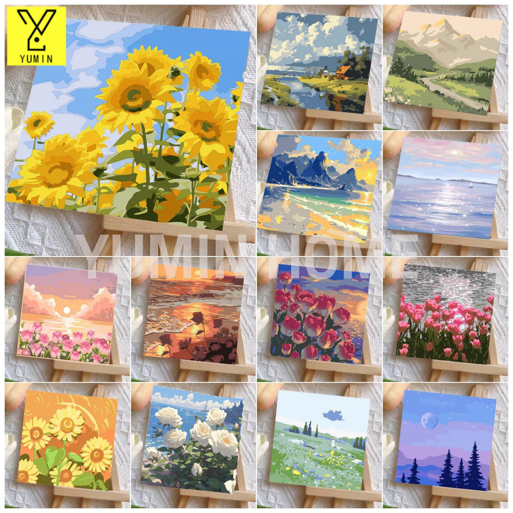 [มีเฟรม] 20*20 /30*30 ซม ระบายสีตามตัวเลข ภาพวาดตกแต่งอะคริลิก ของขวัญที่ดีที่สุดสำหรับเด็ก ของขวัญ DIY