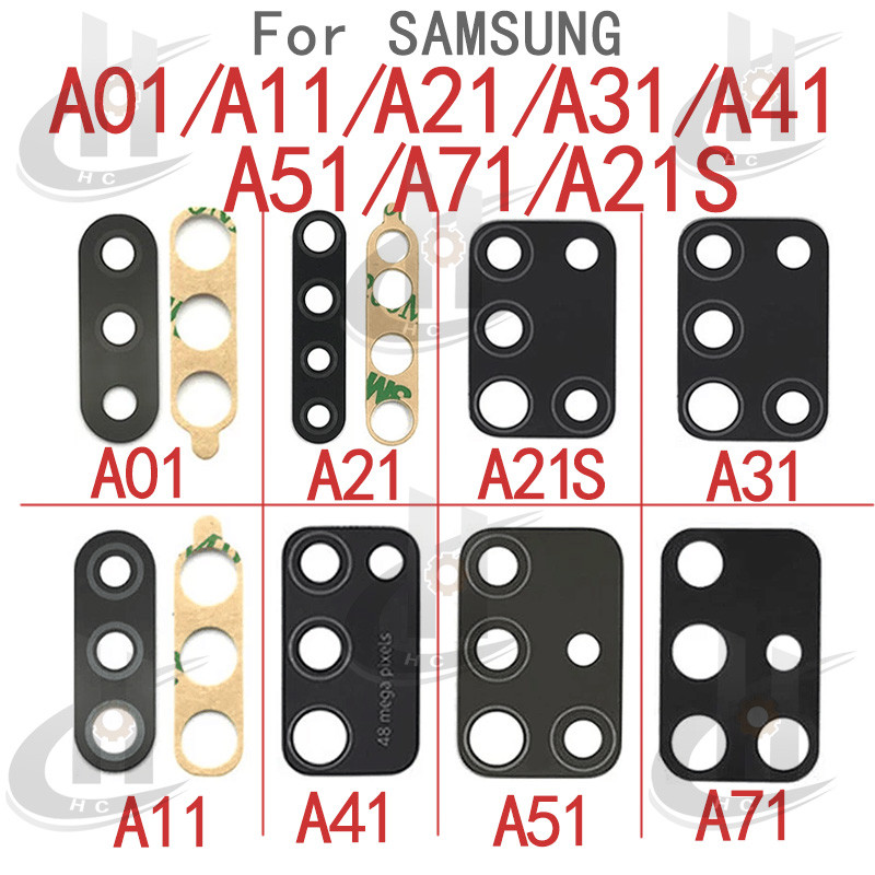 ฝาครอบกระจกเลนส์กล้องด้านหลังสําหรับ Samsung A01 / A11 / A21 / A31 / A41 / A51 / A71 / A21S อะไหล่ทดแทน