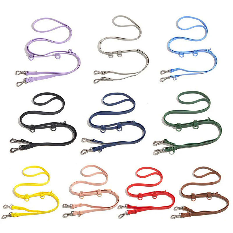 Waterproof Dog PVC Leash Double-headed Pet Rubber Leashes Puppy Outdoor Walk Training Soft 2 Head Wa