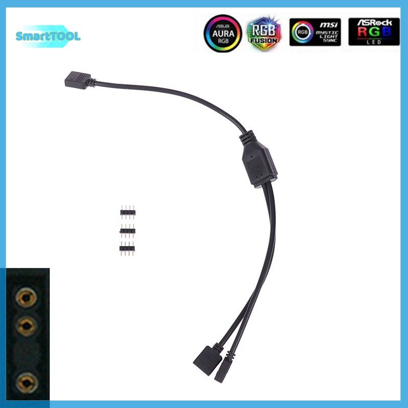 Utzn> 5V 3 ขา 12V 4pin ARGB Splitter Connector สายสําหรับ PC พัดลมคอมพิวเตอร์เมนบอร์ด AURA RGB LED Strip Light ใหม่