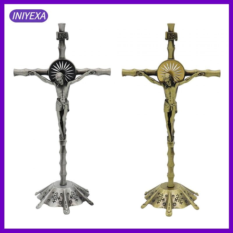 [Iniyexa] Wall Cross Crucifix ตุ๊กตาประติมากรรมคอลเลกชันสวดมนต์ Miniature Cross รูปปั้นสําหรับคริสต์มาสชั้นวางห้องนั่งเล่นอีสเตอร์บ้าน