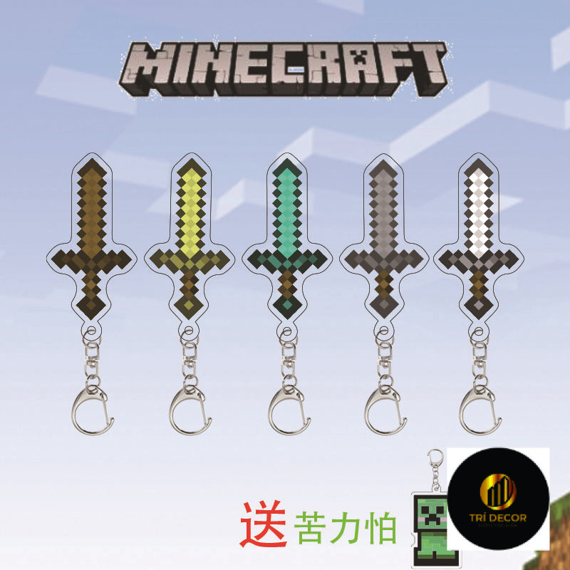 My World Minecraft พวงกุญแจ Enchanting Golden Apple จี้อะคริลิค Immortal Totem