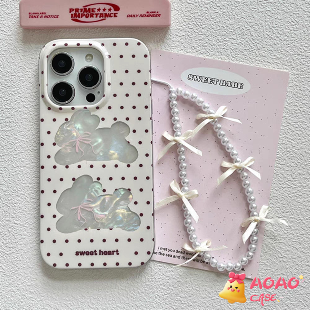 สร้อยข้อมือรูปแบบเปลือกหอยหวานน่ารัก เคส iPhone 11 15 16 13 14 12 Pro Max 7Plus XR 16 7 8 15 14 Plus X XS Max SE 2022