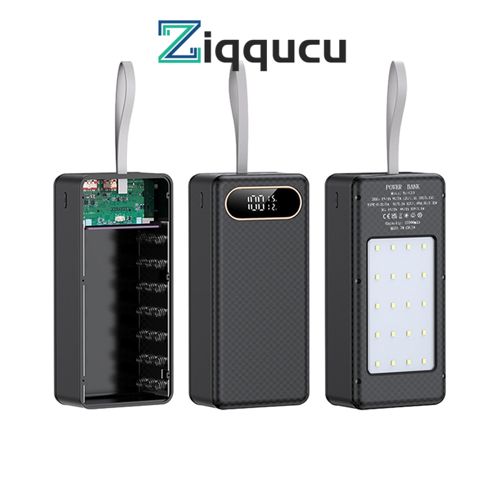 Ziqqucu 21 18650 ชุดไฟมือถือเชื่อมแบตเตอรี่แบน DIY 22.5W ชาร์จเร็วสุด (WITHOUT BATTERY)
