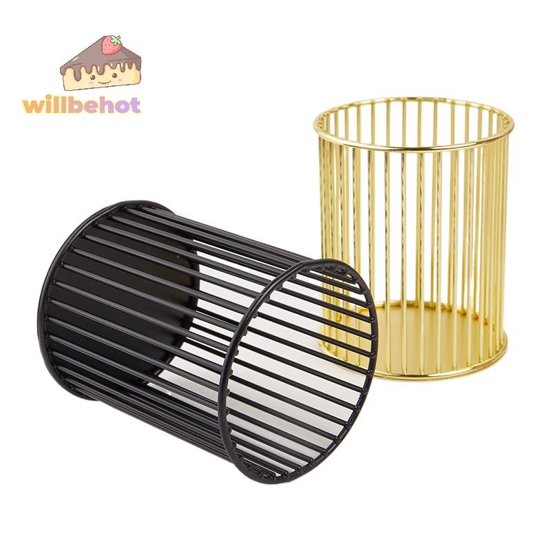 [WillbehotT] Nordic Hollow Out แปรงแต่งหน้า Organizer ทรงกระบอกแบบพกพาเครื่องสําอางค์ Organizer Bucket [ใหม่]