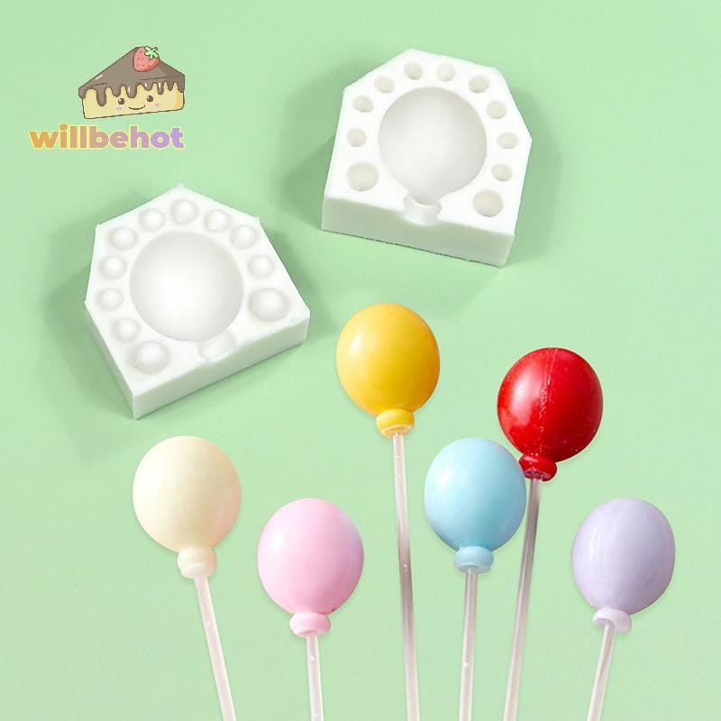 [WillbehotT] 2 ชิ้น/เซ็ต 3D รูปไข่บอลลูนแม่พิมพ์ซิลิโคน Fondant ช็อกโกแลต Mould DIY Gumpaste เทียนดินแม่พิมพ์เค้กตกแต่งเครื่องมือ Bakeware [ใหม่]