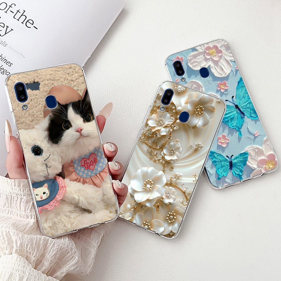 สําหรับ Samsung A30 SM-A305F ปกหลังสําหรับ Samsung Galaxy A30 กรณีแฟชั่นผีเสื้อดอกไม้น่ารักการ์ตูนแมว Cool ตลกเคสโทรศัพท์ ราคา ถูกที่สุด ดีลบีเคเค แกลเลอรีภาพที่ 6