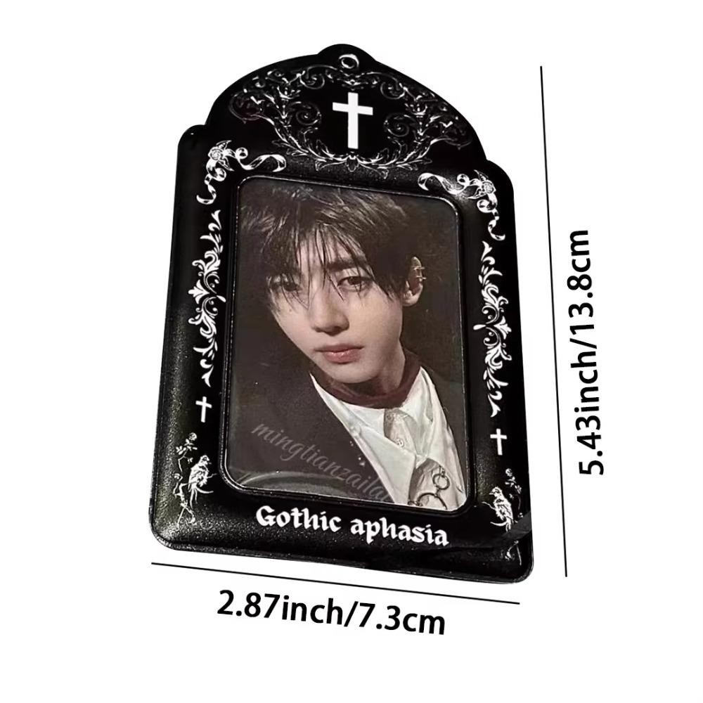 Uumir Kpop Photocard Holder,กระเป๋าจี้ ID Photo Display Card Holder, PVC Gothic Dark Series 3 นิ้วนักเรียนบัตรอาหารป้องกันเครื่องเขียนโรงเรียน