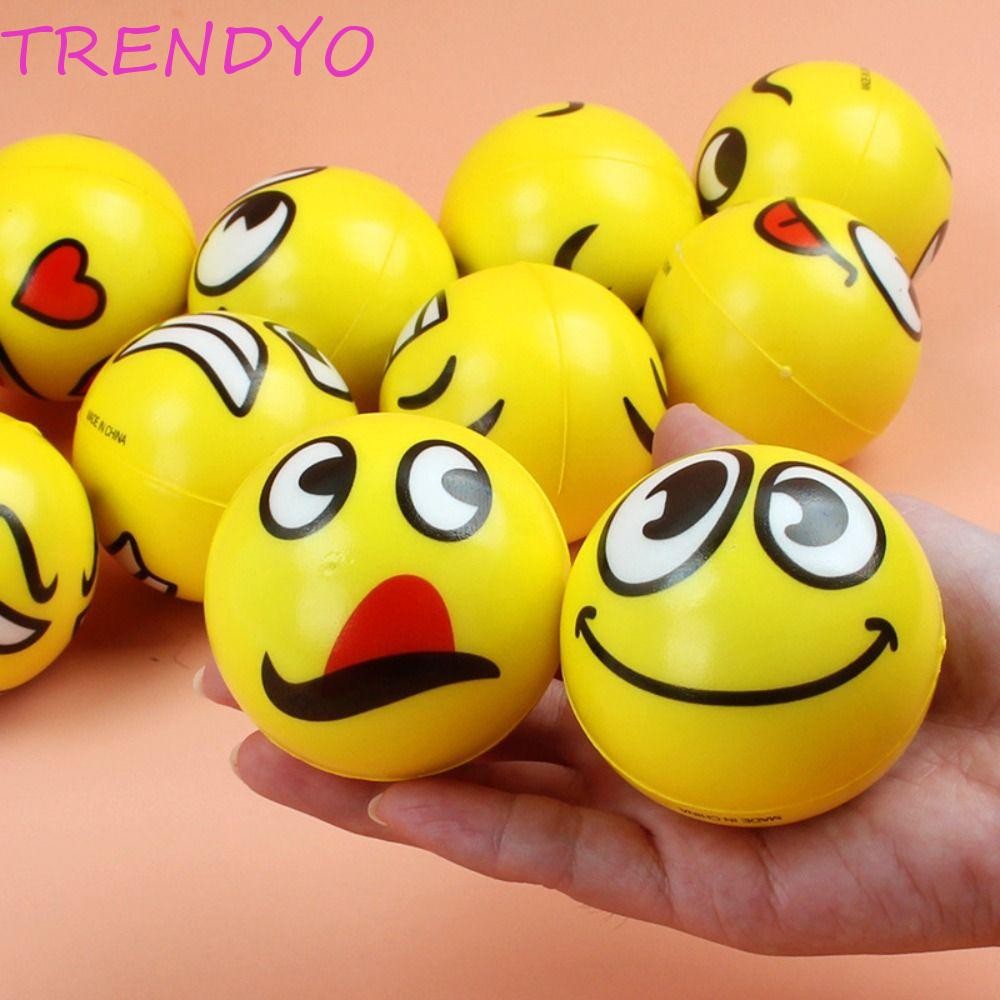 Trendyo Smile Face Squeeze Ball, Expression Sponge Smile Face Foam Ball, เครื่องนวดเท้า PU Elastic Y