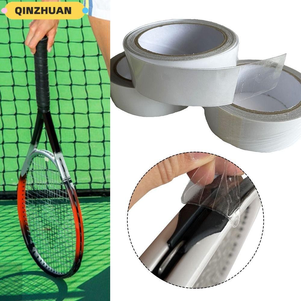 Qinzhuan สติกเกอร์หัวไม้เทนนิส 5M*3.5 ซม.ป้องกันการชนกันอุปกรณ์กีฬาป้องกันรอยขีดข่วน